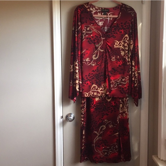 Ashley Stewart Dresses & Skirts - 🌹Gorgeous Red Ashley Stewart Skirt Set (14/16)